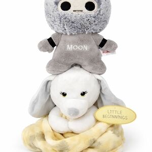Moon and Little Beginnings Plush Toy Set - Gray and Yellow
